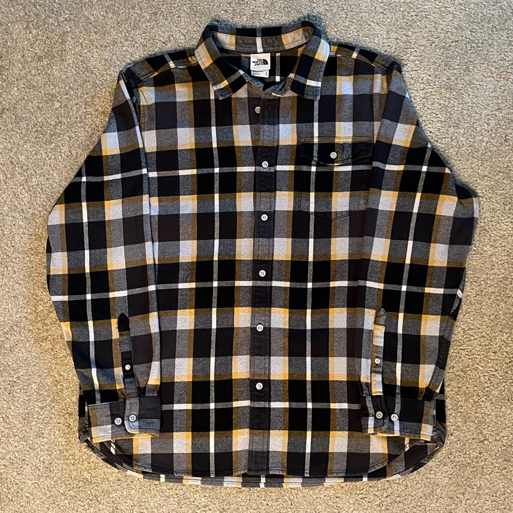 The North Face Men's Plaid Shirt - Black, Gray, Yellow